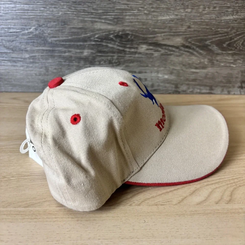 Monterey CA Shark Hat Cap Strap Back Tots Beige Red Embroidered Youth Kids Gift